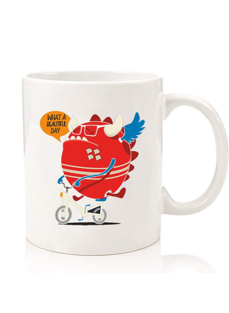 Theodor Premium Quality Two Sided Printed Coffee Mug Tea Cup For Home Office, Kids Men Women What a beautiful day - Image 1