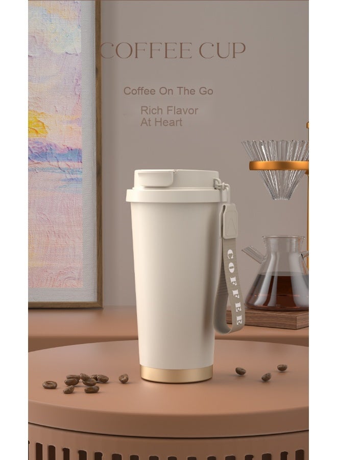 آنا عبوة هدية من أكواب القهوة والماء بسعة كبيرة، مع وعاء داخلي من السيراميك وستانلس ستيل 316، مزودة بشفاطة، مناسبة للاستخدام في السيارة. - Image 4