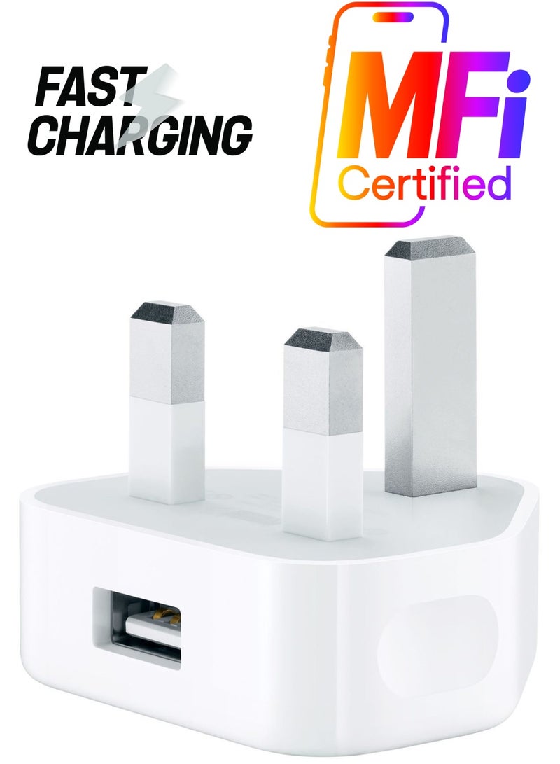 اليشمك مهايئ طاقة USB - المملكة المتحدة أبيض