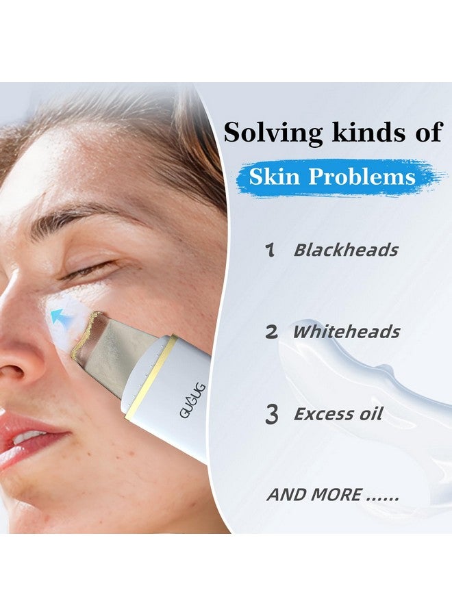 GUGUG Skin Scrubber Face Spatula Skin Spatula Pore Cleaner Blackhead Remover Tools for Facial Deep Cleansing-4 Modes -White - Image 3