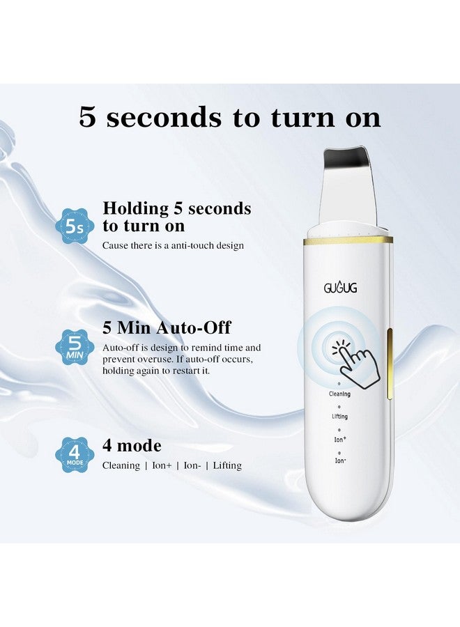 GUGUG Skin Scrubber Face Spatula Skin Spatula Pore Cleaner Blackhead Remover Tools for Facial Deep Cleansing-4 Modes -White - Image 4
