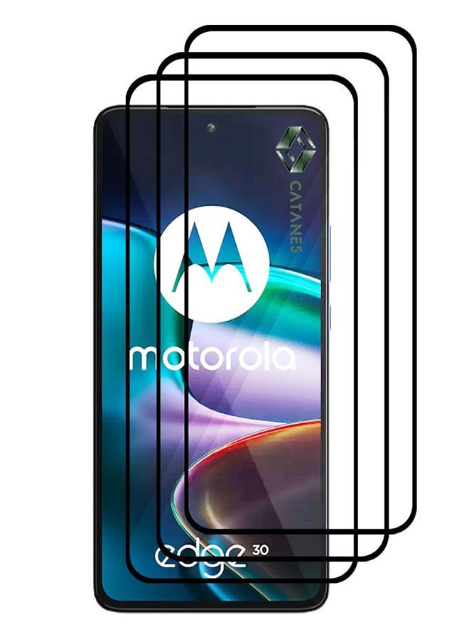 CATANES 3 Pack For Moto Edge30 Screen Protector Tempered Glass Full Glue Back - Image 2