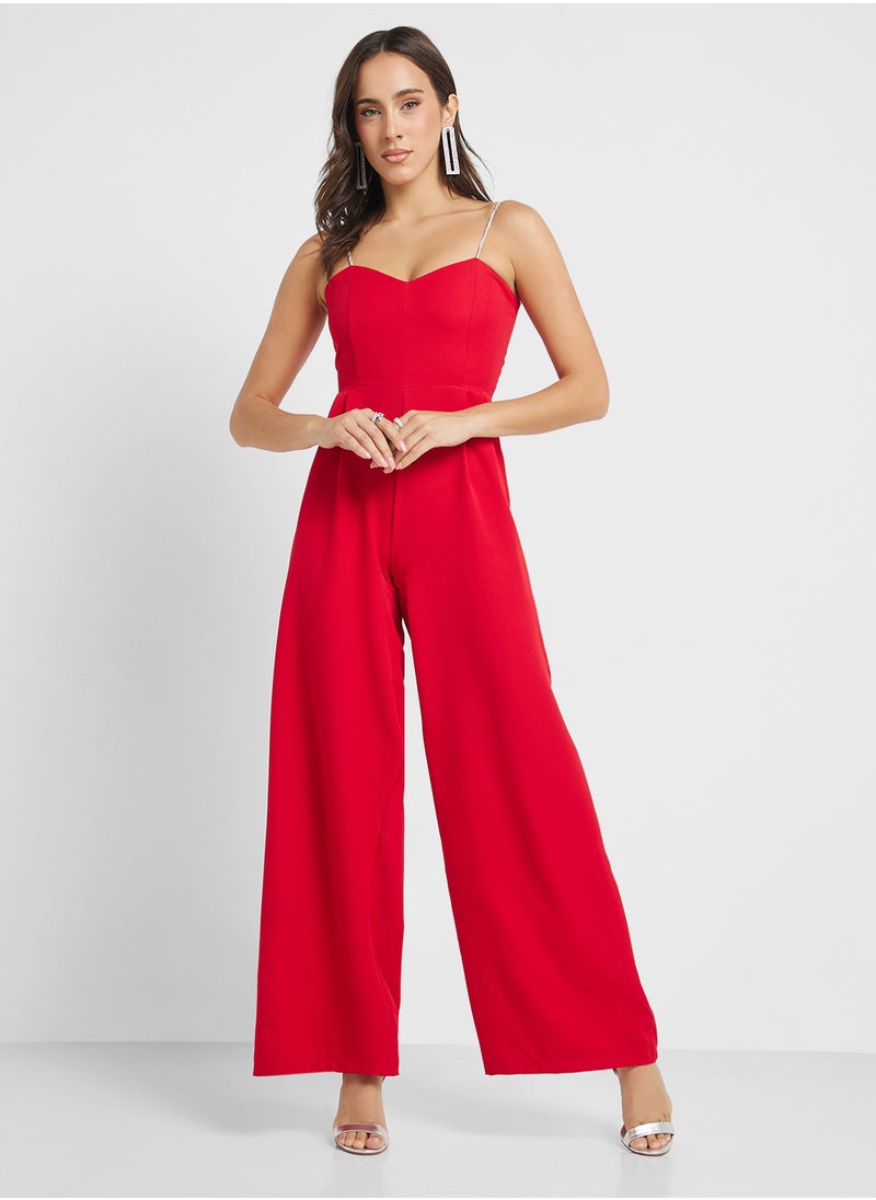 Ella Limited Edition Cryrstal Strap Jumpsuit With Sweetheart Bust  - Image 1