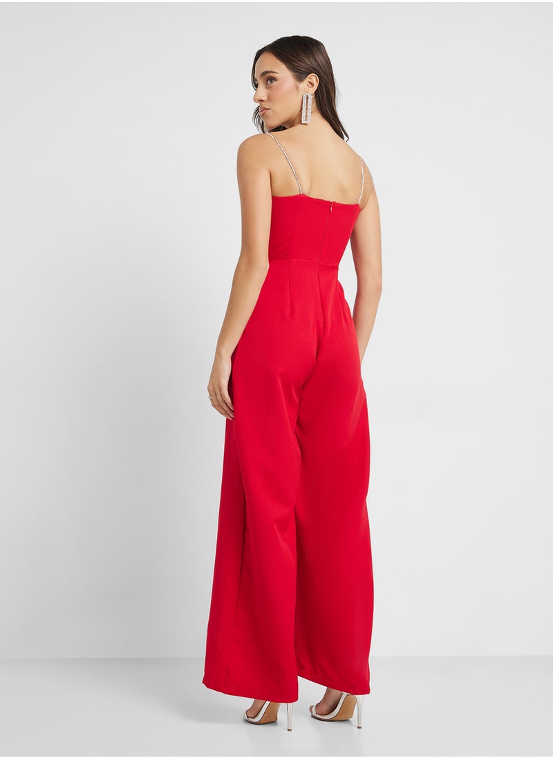 Ella Limited Edition Cryrstal Strap Jumpsuit With Sweetheart Bust  - Image 2