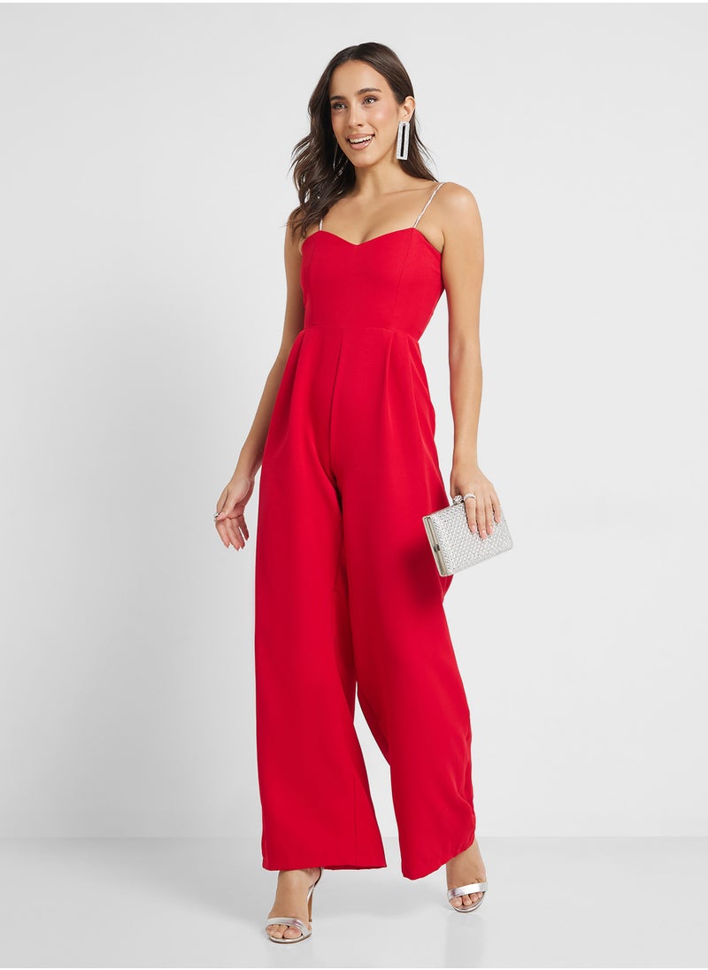 Ella Limited Edition Cryrstal Strap Jumpsuit With Sweetheart Bust  - Image 4