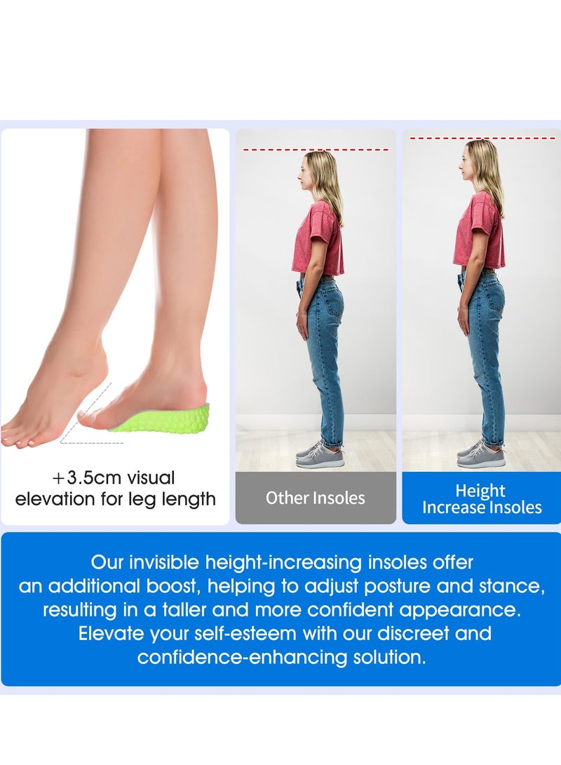 KASTWAVE 2 Pairs of Comfortable Heel Cup Insoles for Height Increase & Arch Support - Soft Foam Inserts for Men & Women, 2.5cm Lift - Image 2