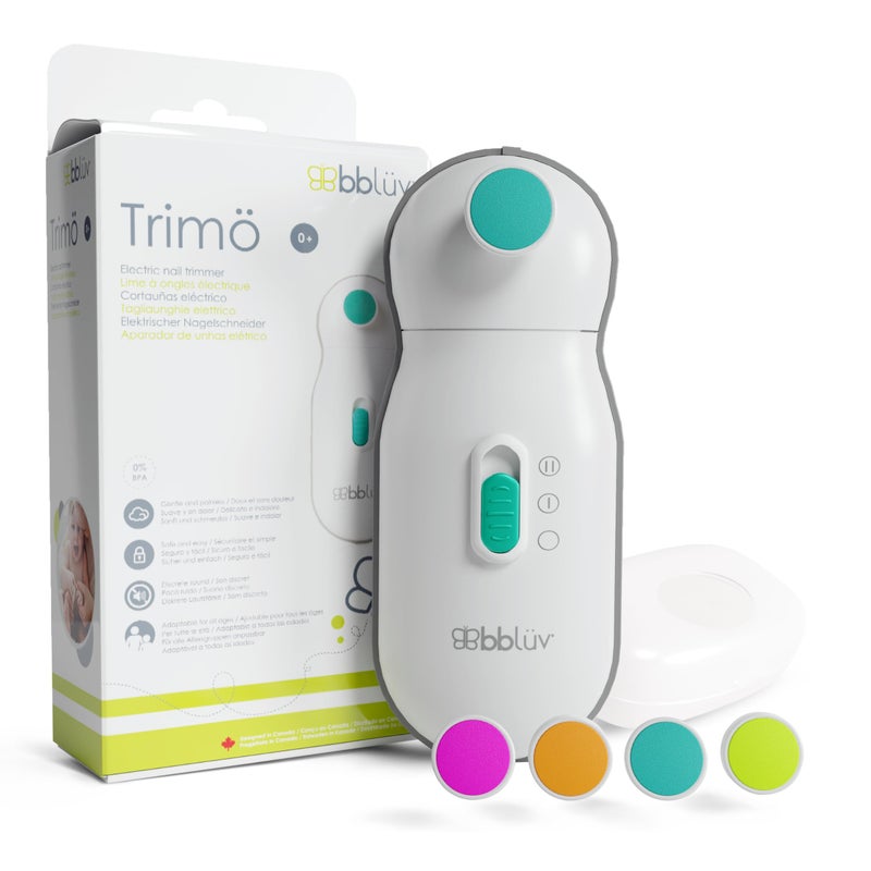 bblv Trim Baby Nail Trimmer Electric Baby Nail File for Newborn and Toddler 0 to 12 Months Gentle and Quiet Fingernail and Toenail Clippers Original Trimo Kit Pack of 1