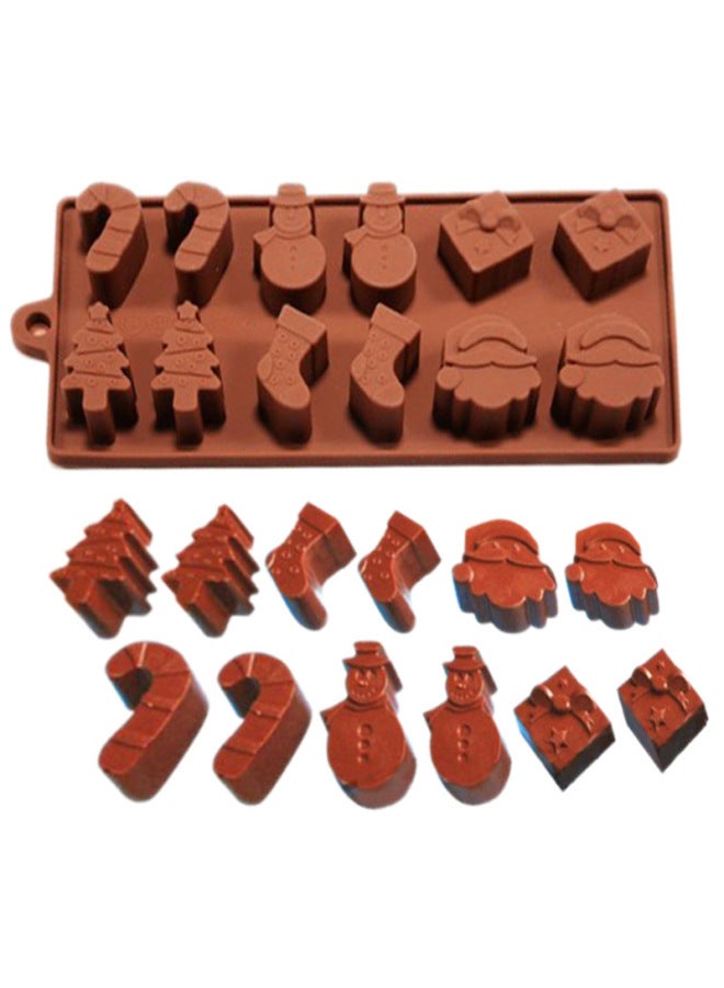Series Snowman Socks Tree Chocolate Mold Ice Tray Ice Film Diy Making Soap Mold-Color:Figure Color - Image 2
