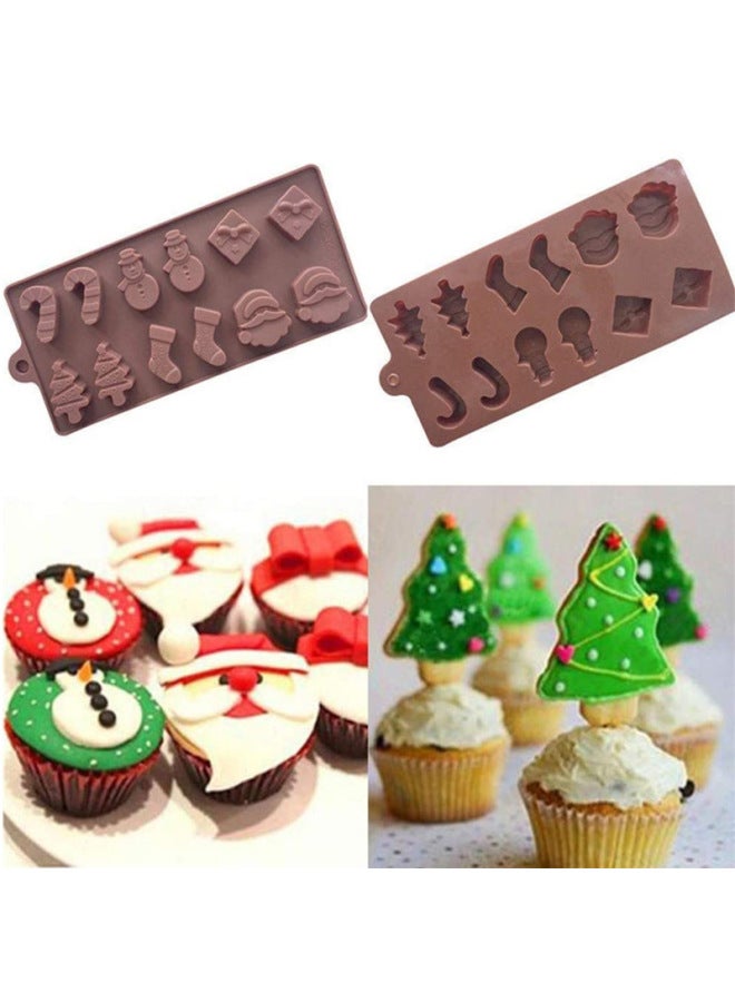 Series Snowman Socks Tree Chocolate Mold Ice Tray Ice Film Diy Making Soap Mold-Color:Figure Color - Image 3