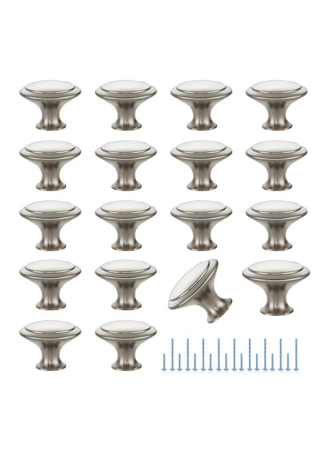 JOY DECOR 18 Pack Brushed Nickel Cabinet Drawer Hardware 30mm Kitchen Cabinet Knobs Drawer Pulls with Installation Screws for Dressers Kitchens Cupboard - Image 1