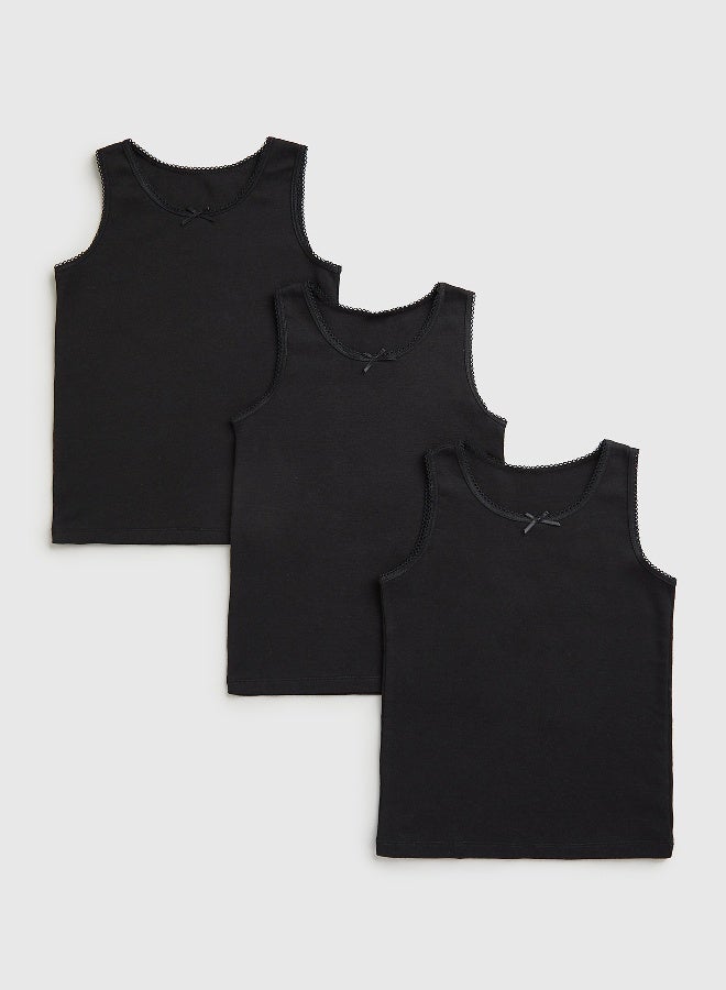 mothercare Black Sleeveless Vests - 3 Pack - Image 1