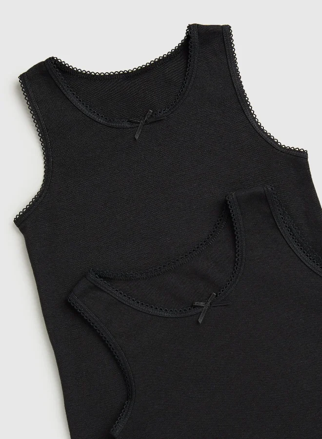 mothercare Black Sleeveless Vests - 3 Pack