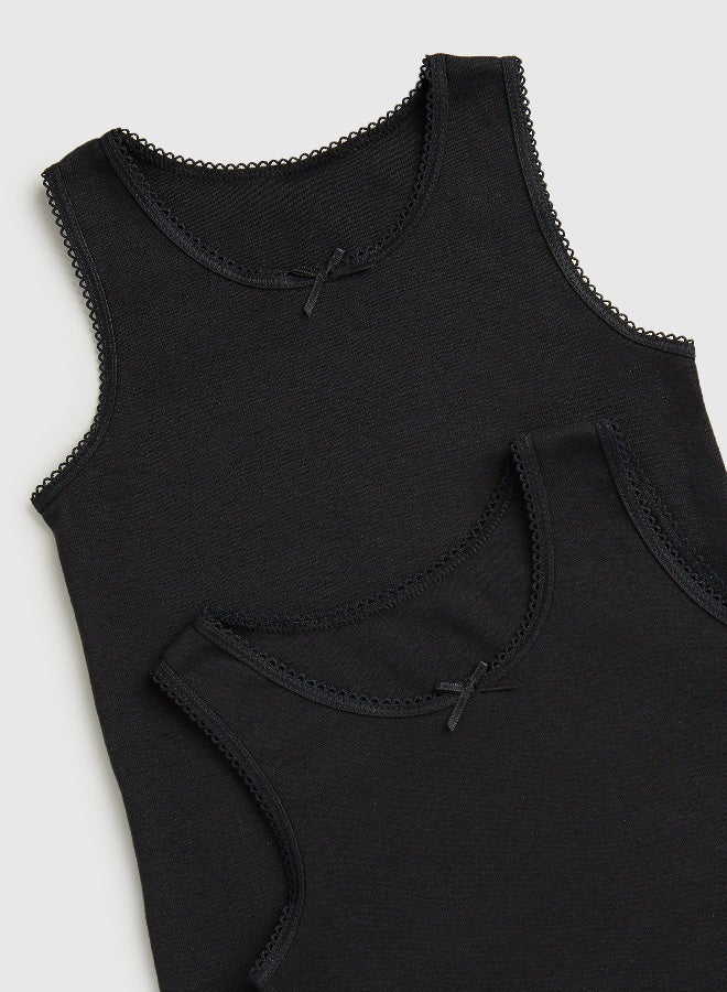mothercare Black Sleeveless Vests - 3 Pack - Image 3