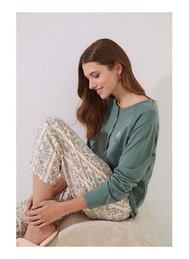 women'secret - Long cropped printed pajamas - Image 1