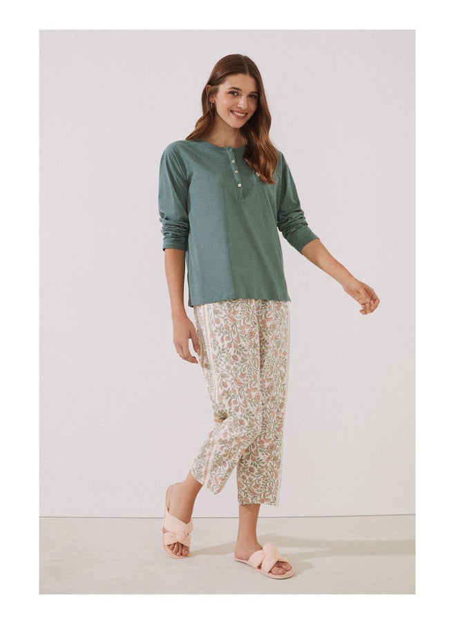 women'secret - Long cropped printed pajamas - Image 1