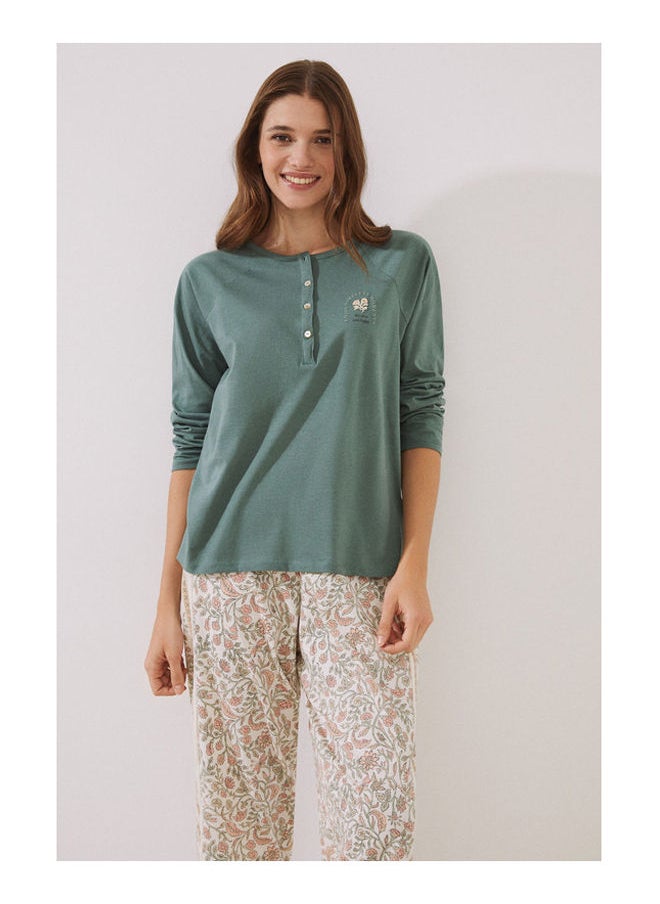 women'secret - Long cropped printed pajamas - Image 1
