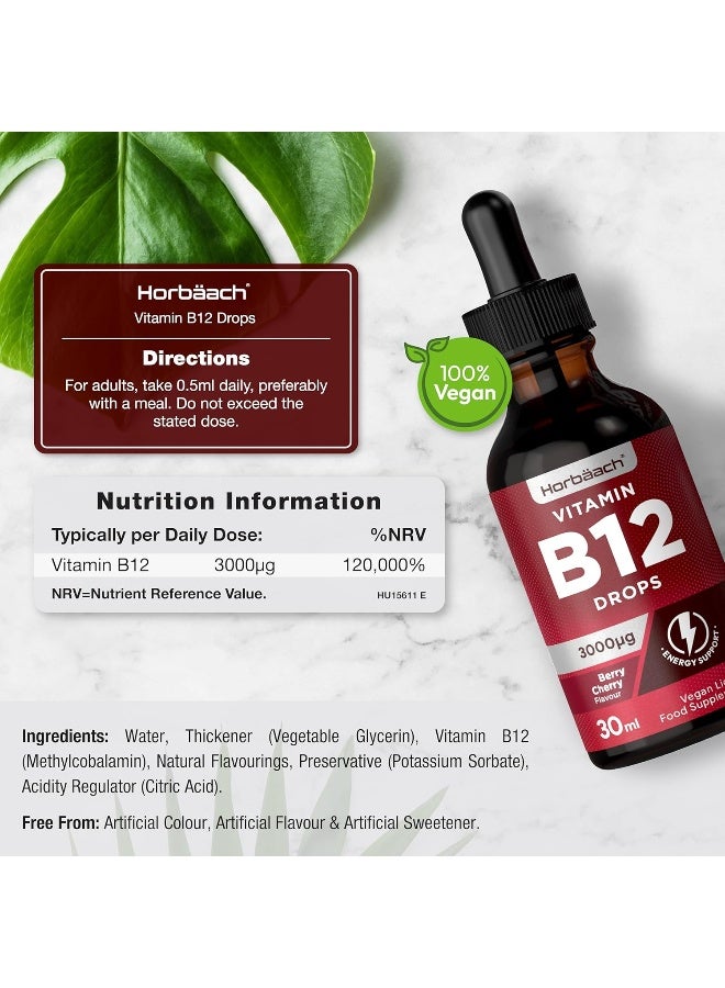 Horbäach Vitamin B12 3000UG Berry Cherry flavour 30ml - Image 3