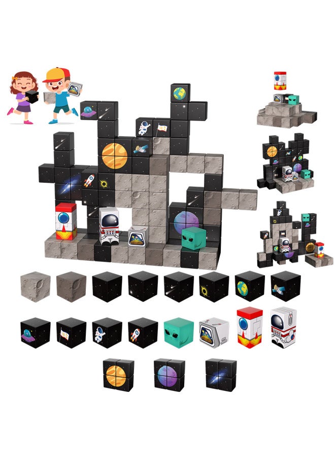 [Direct Supply] My Magnetic World Building Blocks Strong Magnetic Geometric Building Blocks Strong Magnetic Toys Puzzle Toys 2.-Color:563-forest Castle-48 Same Model (20mm Eight Strong Magnets) - Image 4