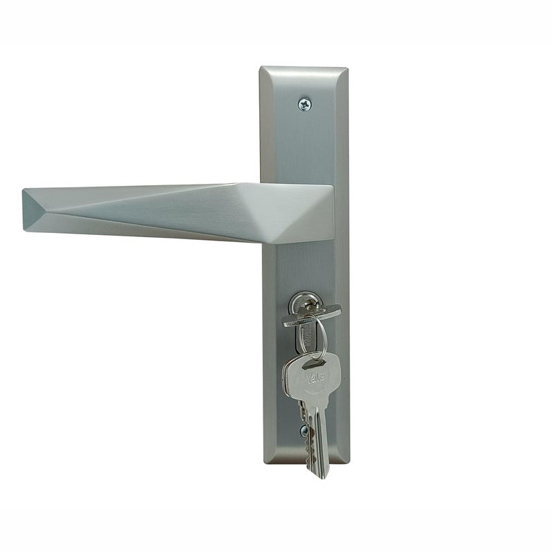 Yale Mortise Door Lock Handle Set Premium Door Locks for Main Door with 3 Keys | Door Handle Lock for Bedroom/Home/Office/Hotel Suitable for Left & Right Handed Doors (SM-01-02, Satin Steel) - Image 1