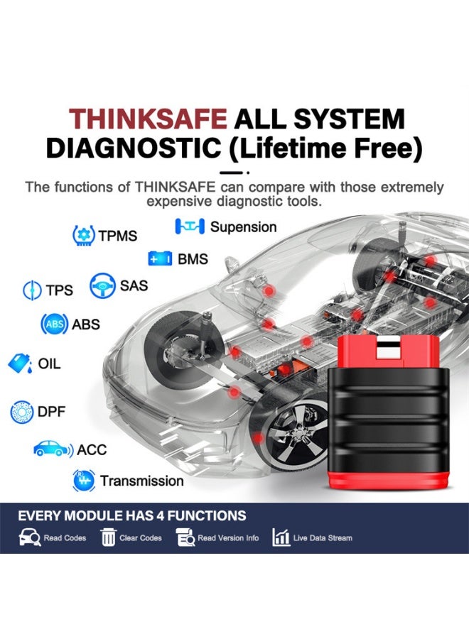 THINKCAR OBD2 Diagnostic Tool Full System Scanner with 5 Reset Functions, Brake Oil SAS TPMS BLEED Reset, Complete OBD2 Scanner for iOS Android, 10 Languages Supported, Car Fault Code Reader - Image 2