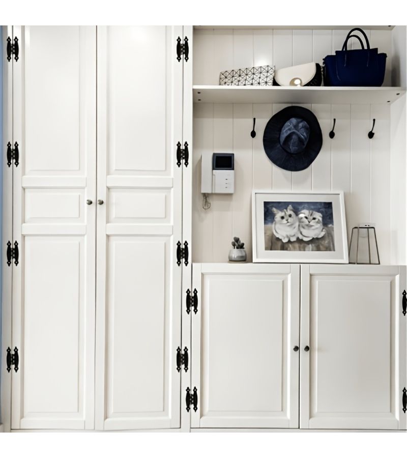 4 Matte Black Inset Cabinet Hinges with Screws Durable Metal Textured Grip for Small Boxes Cases and Cabinets - Image 5