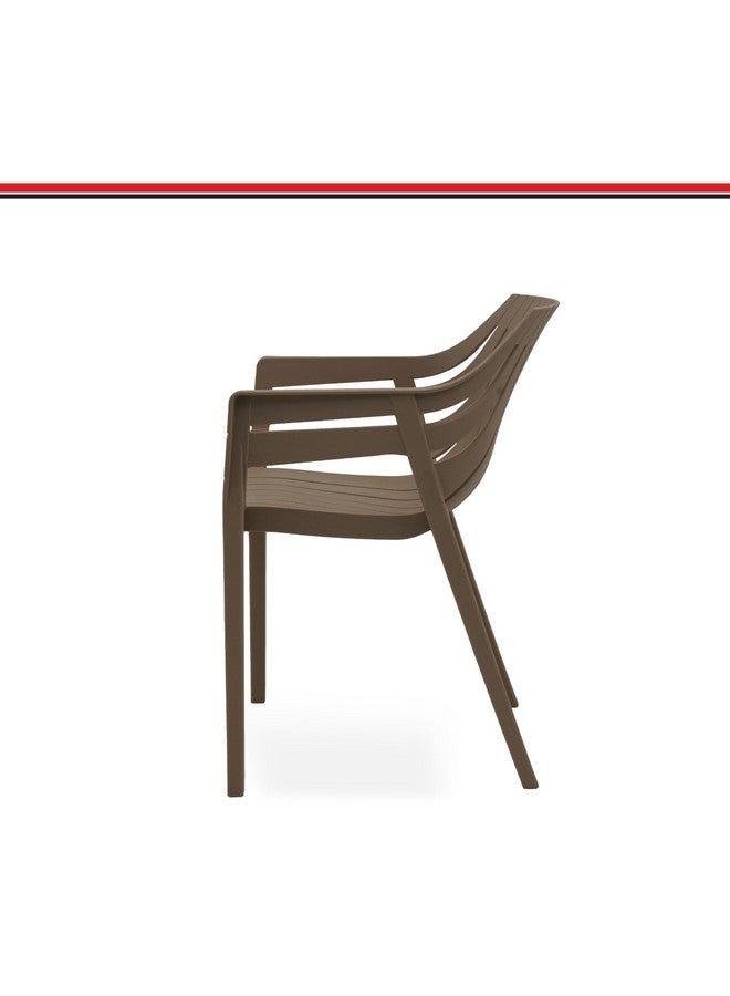 Supreme chairs Supreme chairs Spectrum with Arm Oversized Plastic Chair for Home, Garden, Cafeteria and Restaurent Purpose Comes with 6 Months Warranty (Color: Dark Beige, Count: 2) - Image 3
