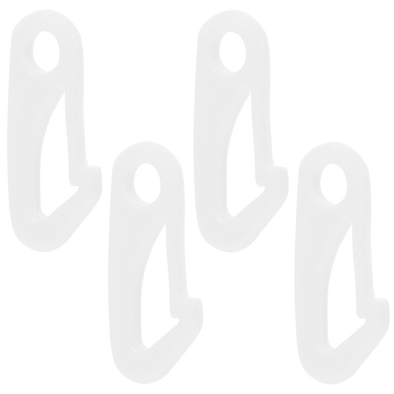 خطافات سارية العلم من النايلون الأبيض 4 قطع مع مشبك حبل لتركيب العلم في الهواء الطلق للحديقة أو الفناء - Image 2