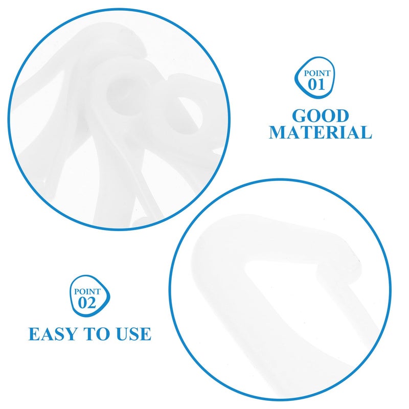 خطافات سارية العلم من النايلون الأبيض 4 قطع مع مشبك حبل لتركيب العلم في الهواء الطلق للحديقة أو الفناء - Image 4