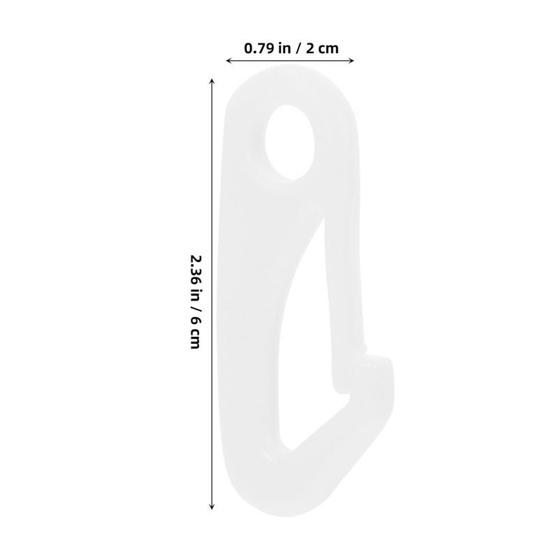 خطافات سارية العلم من النايلون الأبيض 4 قطع مع مشبك حبل لتركيب العلم في الهواء الطلق للحديقة أو الفناء - Image 3