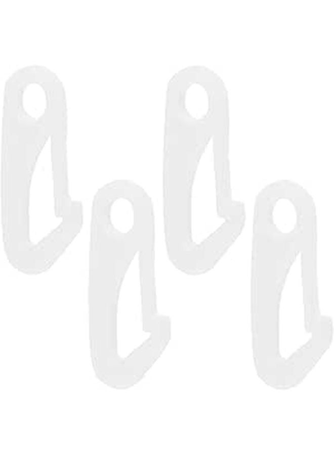 خطافات سارية العلم من النايلون الأبيض 4 قطع مع مشبك حبل لتركيب العلم في الهواء الطلق للحديقة أو الفناء - Image 1