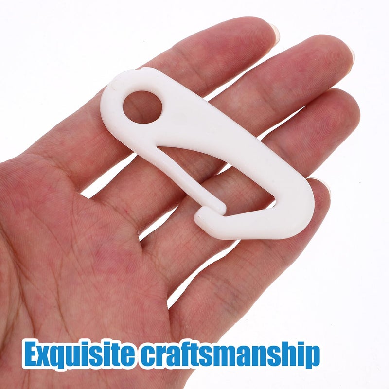 خطافات سارية العلم من النايلون الأبيض 4 قطع مع مشبك حبل لتركيب العلم في الهواء الطلق للحديقة أو الفناء - Image 5