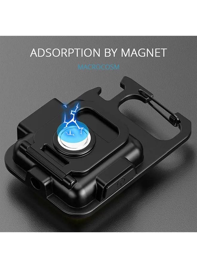 Keychain mini magenetic LED rechargable flash light Light Modes Portable Pocket Light with Folding Bracket Bottle Opener and Magnet Base for Camping Fishing Walking - Image 5