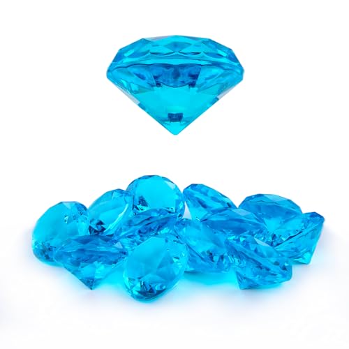 Niceup 26PCS Blue Fake Diamonds Gem Toys 15in Pool Diving Gems Acrylic Plastic Gemstones for Kids Party Dcor Jewels Treasure Hunt Hiding Sensory Bin Filler Toys Craft Supplies - Image 1