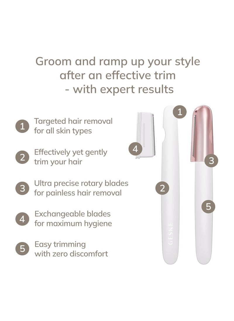 GESKE GESKE Precision Trimmer | 4 in 1 | Painless, Hygienic Hair Remover | Precise Hair Trimmer Tool | Face & Body | Men & Women | Grooming Device | Hypoallergenic, Easy-to-exchange Blades | All Skin Types, Starlight  - Image 4