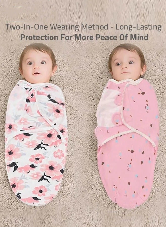 DOOKOO 6 PCS Baby Swaddle Blanket Wrap Cap Set Newborn Infant Sleep Sack With Caps 100% Breathable Cotton 0-6 Month - Image 2