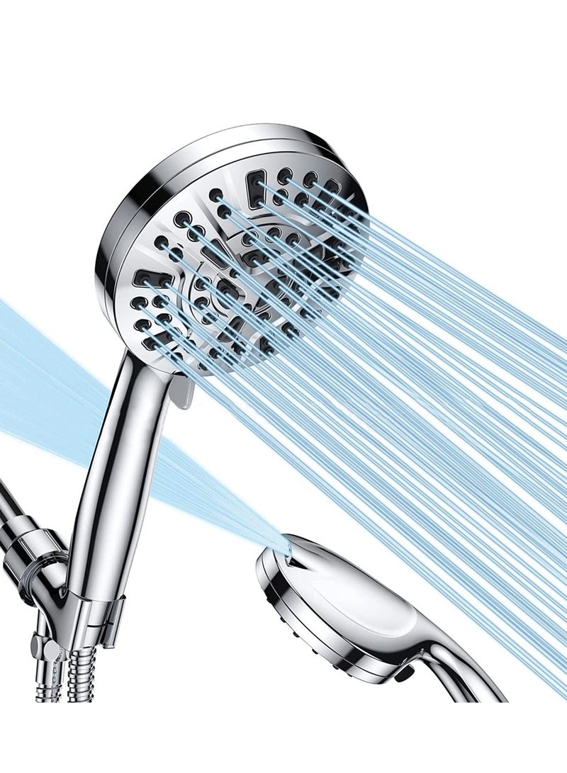 Shower Head, Universal Head with 10 Mode Function High Pressure Water Saving, Metal Power Heads - Image 1