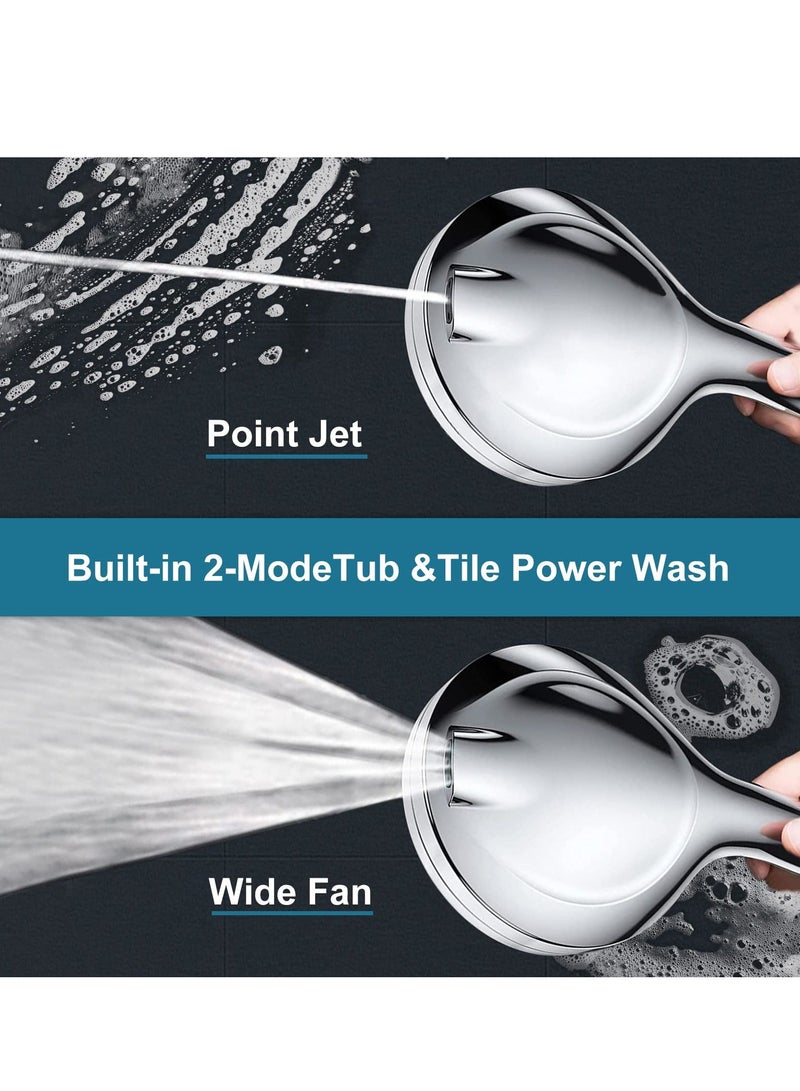 Shower Head, Universal Head with 10 Mode Function High Pressure Water Saving, Metal Power Heads - Image 4
