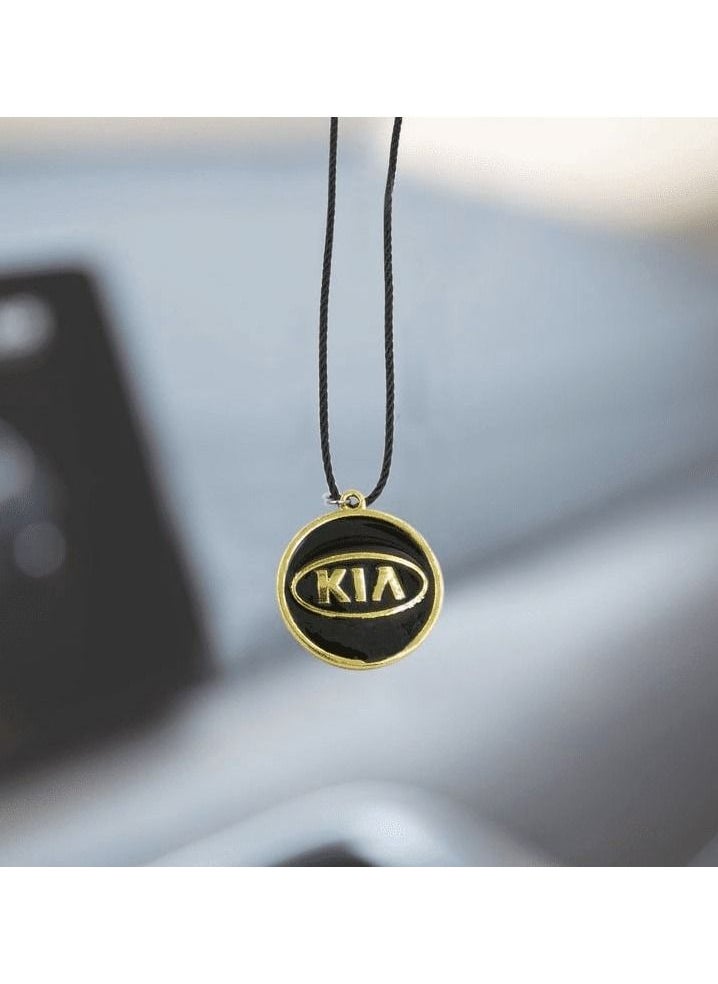 KIA Car Mirror Hanging Pendant KIA Logo Car Emblem Metal Mini Car Decoration Chain With KIA Logo 1 Pcs  - Image 1