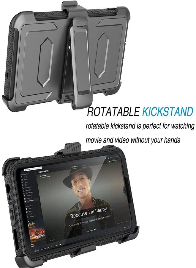 TJ's TJS Compatible for Samsung Galaxy A15 5G Case, with [Tempered Glass Screen Protector] Belt Clip Holster Hybrid Kickstand Heavy Duty Phone Case Cover (Black) - Image 4