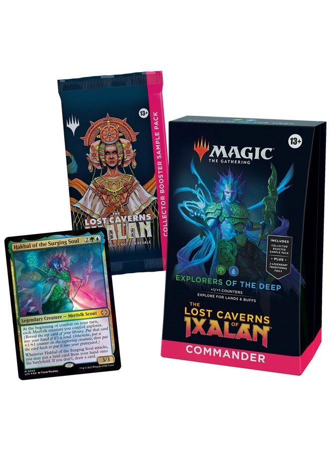 Magic the Gathering Magic: The Gathering The Lost Caverns Of Ixalan Commander Deck - Explorers Of The Deep (100-Card Deck, 2-Card Collector Booster Sample Pack + Accessories) - Image 2
