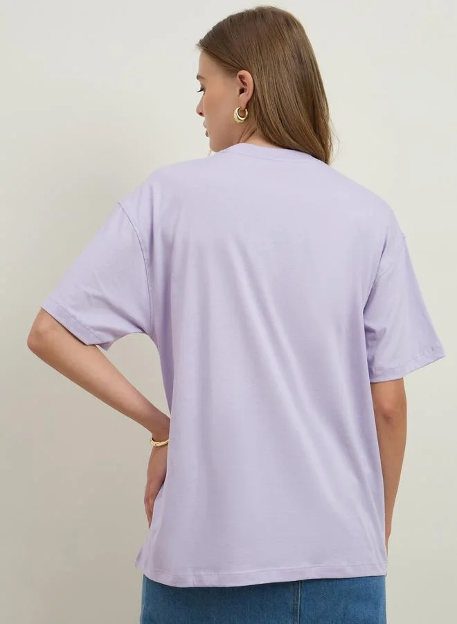 Styli Styli Floral Graphic Print Short Sleeve Jersey Oversized T-Shirt