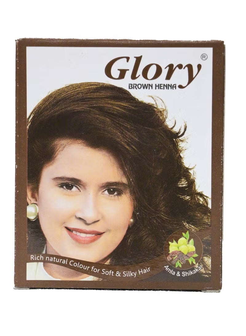 جلوري علبة ألوان شعر حنة 1 كيس بني 10 جرام