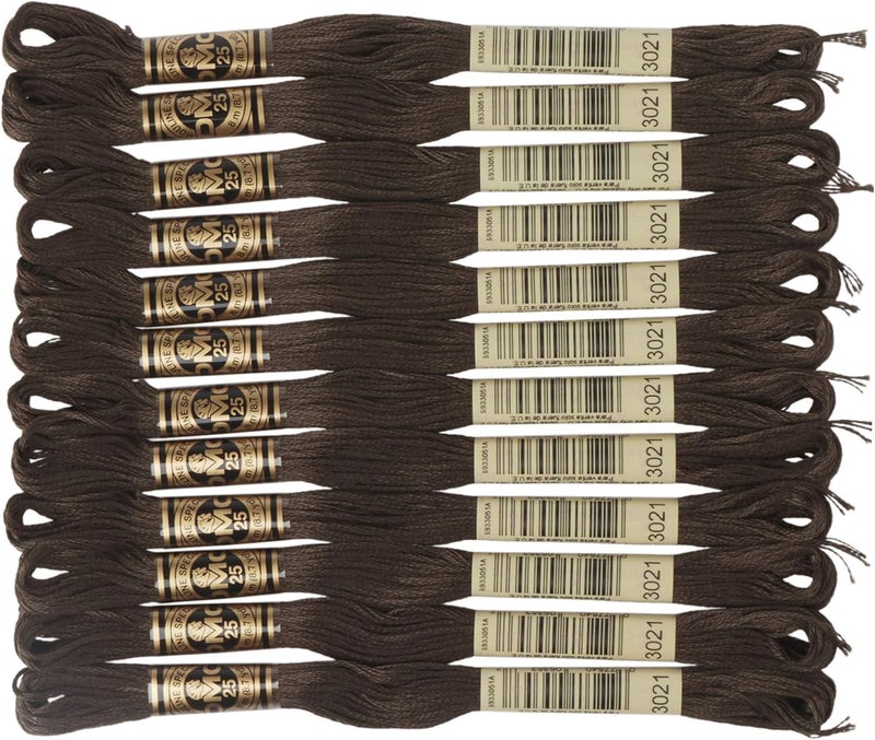 DMC 6-Strand Embroidery Cotton Floss, Very Dark Brown Grey - Image 1