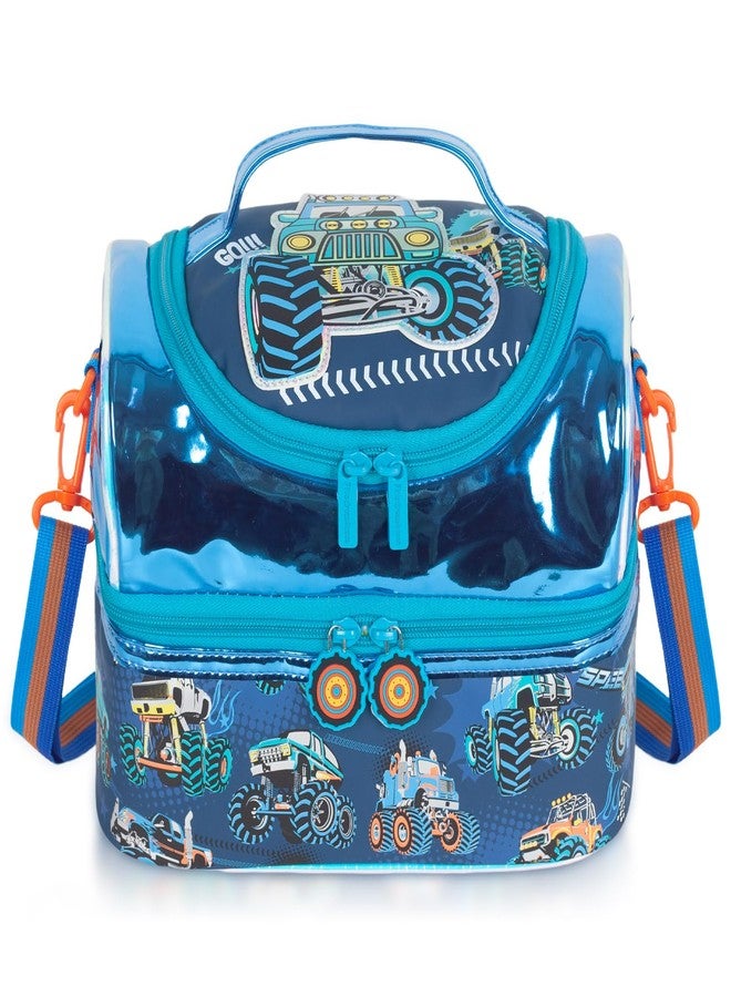 YOYTOO Kids Double Decker Cooler Insulated Lunch Bag, Back to School Large Meal Tote for Boys, Girls, Men, Women, with Adjustable Strap, Racing - Image 1