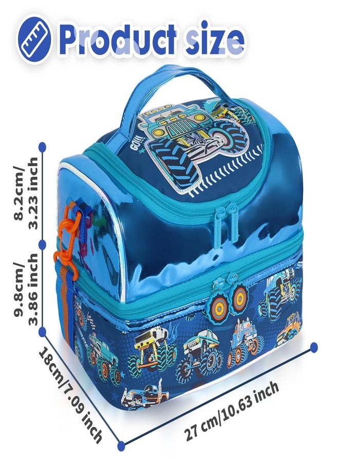 YOYTOO Kids Double Decker Cooler Insulated Lunch Bag, Back to School Large Meal Tote for Boys, Girls, Men, Women, with Adjustable Strap, Racing - Image 3