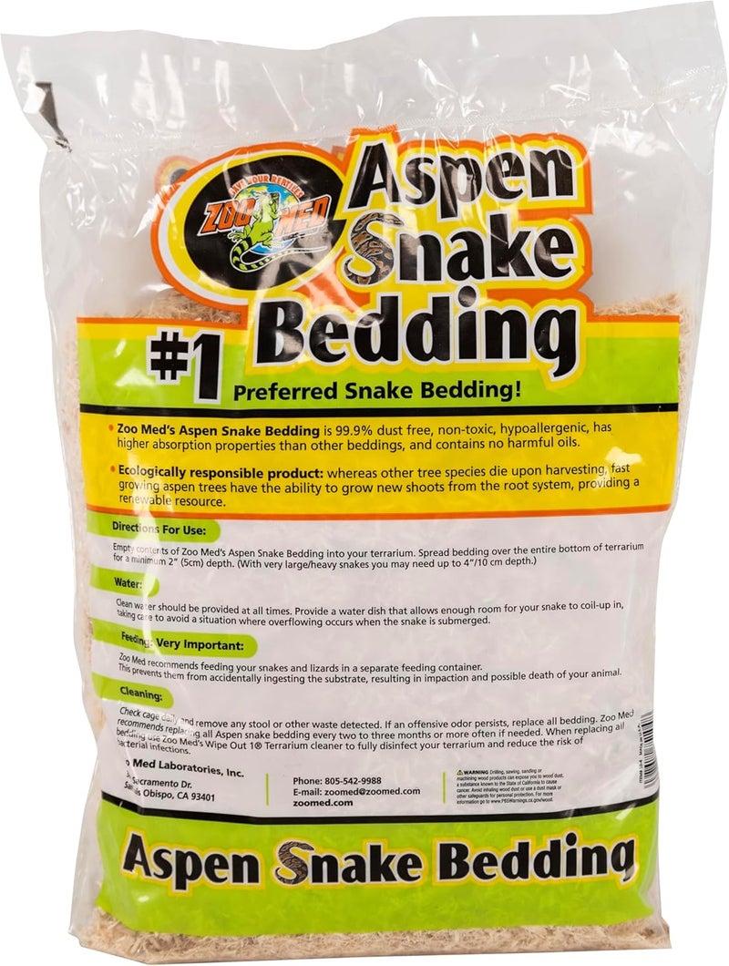 Zoo Med SB-4 Aspen Snake Bedding - 4.4 Liters of High Absorbency, Dust-Free Substrate for Reptiles - Image 2