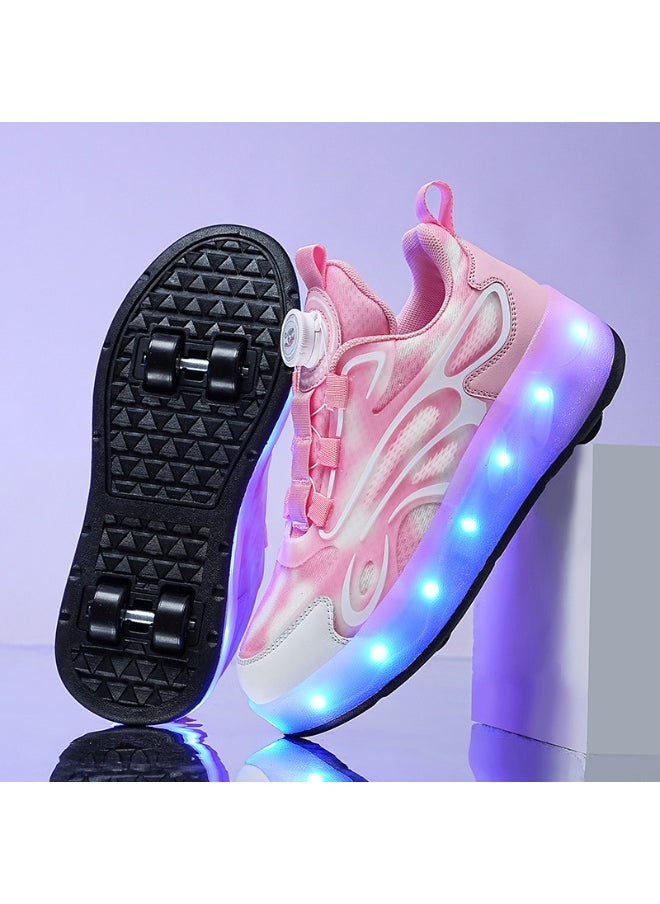 NIBEMINENT Kids Roller Skates Shoes 4 Wheels Roller Shoes Boys Girls Wheel Shoes Roller Sneakers Shoes for Beginner More Balanced  - Image 3