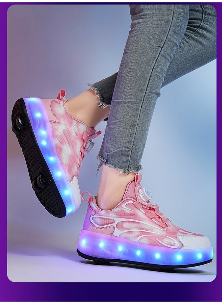 NIBEMINENT Kids Roller Skates Shoes 4 Wheels Roller Shoes Boys Girls Wheel Shoes Roller Sneakers Shoes for Beginner More Balanced  - Image 4