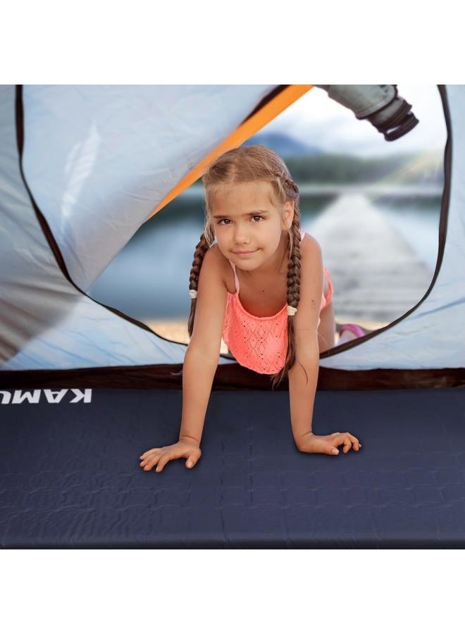 KAMUI Self Inflating Sleeping Pad - 2 Inch Thick Camping Pad Connectable with Multiple Mats for Tent and Family Camping (Blue) - Image 4
