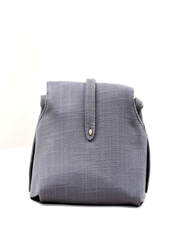 BHASTRA Seal Grey Amaira Handloom Sling Bag Ethnic & Modern With Embroidered Strap - Cross-Body Bag For Girls | Perfect for Traditional and Western Outfits | Vegan leather | Side Slings Bag For Women - Image 2